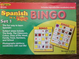 Edupress Spanish In A Flash Bingo Set 1