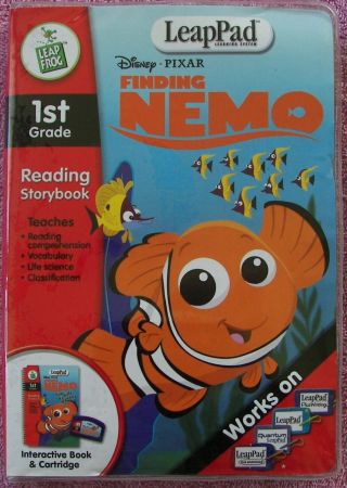 Leapfrog Leappad Disney Pixar Finding Nemo 1st Grade Reading Book & Cartridge