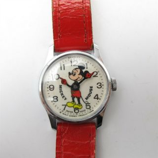 Vtg Mickey Mouse Watch By Bradley Swiss Made (/ Repair) Unisex Size