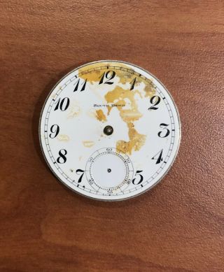 Vintage South Bend Pocket Watch Movement 16s 15 Jewels For Parts/repair