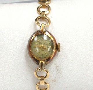 Ladies Vintage RONE Incabloc Swiss Made Gold Toned Mechanical Wristwatch - R24 2