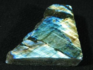 A Bright Blue and Gold Flash on This Cut and Polished Labradorite 98.  7gr 2