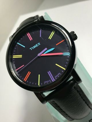 Timex Indiglo WR30M Unisex Watch With Black Leather Strap 3