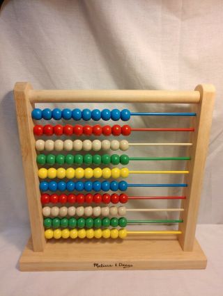 Melissa And Doug Abacus Classic Wooden Developmental Toy Bright Wooden Beads