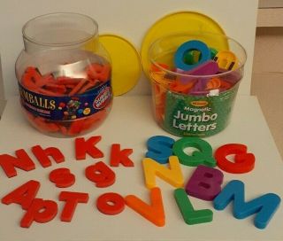 Learning Resources Jumbo Magnetic 40 - Piece & Red Sponge Magnetic Letters