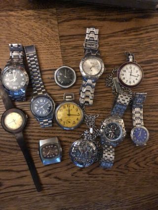 Group Of 11 Vintage Mens Watches