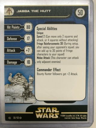 Star Wars Miniatures Rebel Storm Jabba the Hutt 50/60 with Card 3