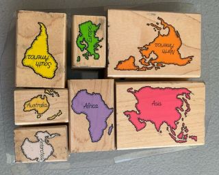 Hero Arts Continents Rubber Stamps 7 Continents Teacher Geography Education