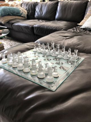 Contemporary Glass Chess Set