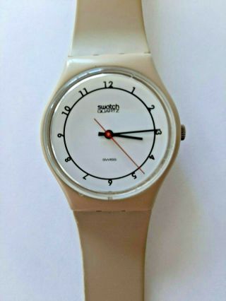 Vintage Golden Tan Beige Swatch Watch 1980 