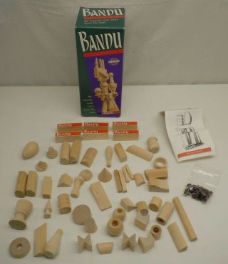 Milton Bradley Bandu Wood Stacking Skill Game 4223 1991