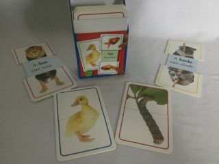 Slide & Learn Animals Interactive Flash Cards 2005 Hinkler Books Euc Homeschool