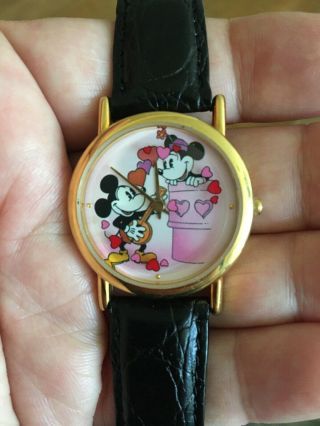 Womens Vintage Disney Mickey Mouse Watch (minnie) (guitar) (pink Heart Seconds)