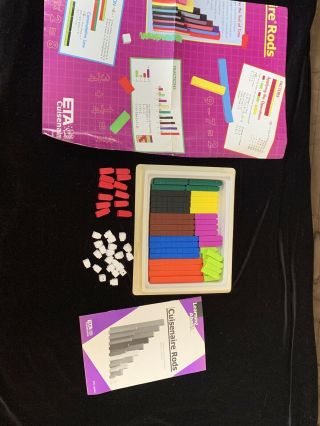 Cuisenaire Rods Set 74 Plastic Rods W/box Math Manipulative Blocks Educational