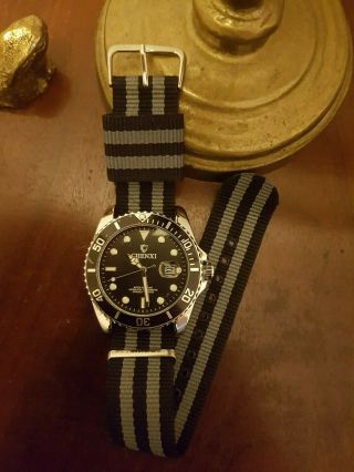 Chenxi Armbanduhr Taucher - Stil,  schwarz/grau/silber,  Herren,  Uhr,  Lünette 2