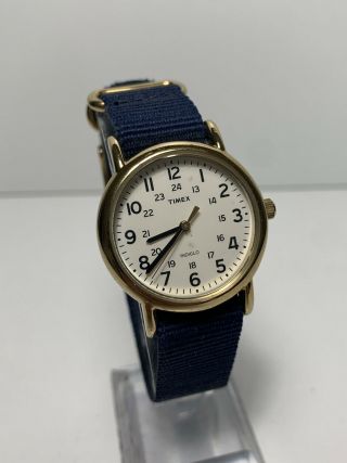 Women’s Timex Weekender Watch Indiglo 12/24 Classic Military Style Nato Band Fun
