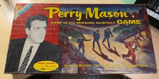 Vintage 1959 Perry Mason Board Game - Case Of The Missing Suspect - Complete