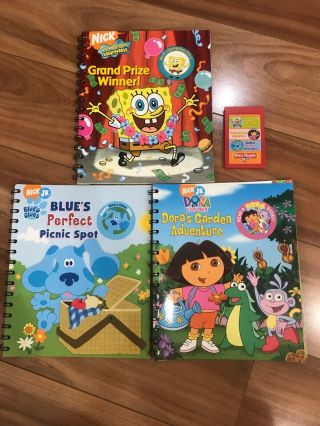 Dora,  Blues Clues,  & Spongebob Story Reader Storybook 3 Books & Cartridges
