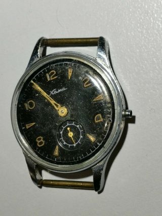 Vintage old watch Kama 1956s Rare USSR black dial Soviet Russian Rare. 2