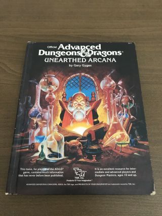 Advanced Dungeons And Dragons Unearthed Arcana 2017 1985 Gygax Tsr Vintage