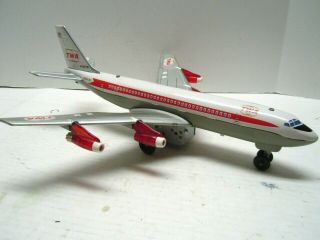 1960 ' s Japan Marx Tin Battery Op Boeing TWA Jet Airplane.  A, .  NRES 3