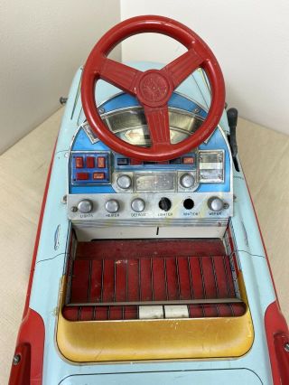 Vintage Marx Mobile Electra - Matic Electric Drive Tin Litho Ride - On Toy Car AS - IS 3