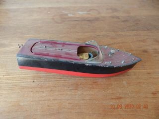 Vintage Wood Model Toy Boat Battery Powered