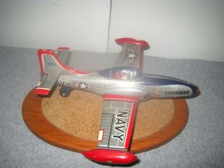 Cool Vintage Collectible Friction Tin Toy Us Navy Lockheed Airplane Japan Made