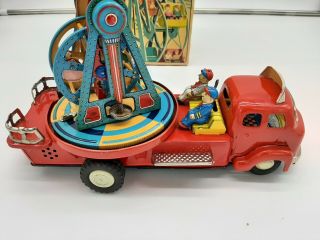 VINTAGE NOMURA DOUBLE FERRIS WHEEL TRUCK BATTERY OPERATED WITH BOX 2