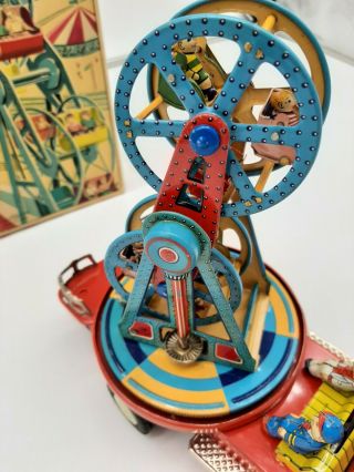 VINTAGE NOMURA DOUBLE FERRIS WHEEL TRUCK BATTERY OPERATED WITH BOX 3