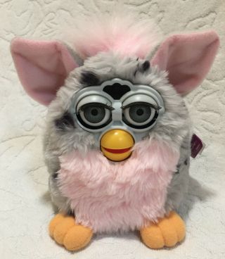 1998 Furby Pink And Grey Leopard Spot 70 - 800 Tiger Electronics Gray Eyes