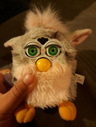 1998 Furby Pink And Grey Leopard Spot 70 - 800 Tiger Electronics Green Eyes -