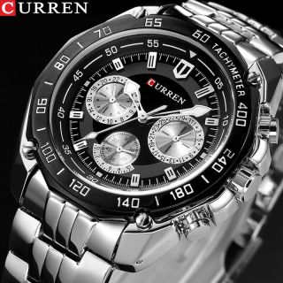 Curren Herren Luxus Armbanduhr Marke Quartz Stainless Steel Military 8077