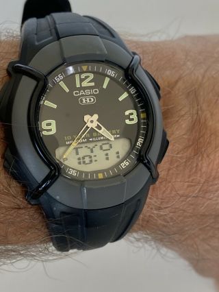 Casio Hd Hdc - 600 Digital Analog Men’s Watch World Time Alarm Timer 10 Yr Battery