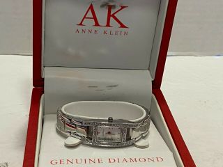 Anne Klein Silver Tone Swarovski Diamonds Womens Watch & Case 17mm 10 6749