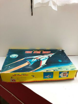 Vintage Toy Rosko /nomura Three Stage Rocket Tin Battery
