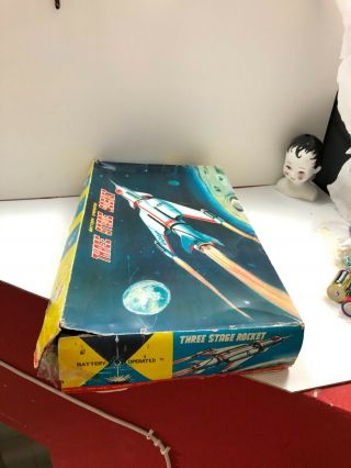 vintage toy rosko /nomura three stage rocket tin battery 2