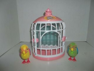 Little Live Pets Pink Cage My Love Birds Set Romeo Juliet Interactive Animal