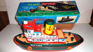 Modern Toys Japan Battery Operated Tug Boat Neptune Mib Great