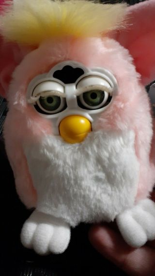 1999 Electronic Furby Baby Model 70 - 940 Pink White Yellow 2