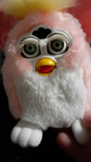1999 Electronic Furby Baby Model 70 - 940 Pink White Yellow 3