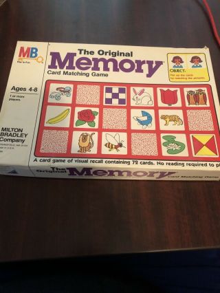 1980 The Memory Card Matching Game Contains All 72 Cards