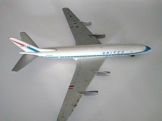 Vintage Tin Friction United Airlines Jet Plane Tomiyama 14.  5 " Long