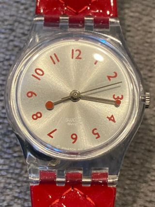 Vintage Swatch Watch With Red Band