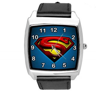 Superman Film Movie Superhero Black Leather Square Scifi Comics Cd Dvd Tv Watch