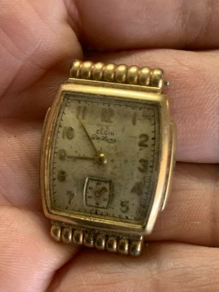 Vintage Elgin Deluxe 10k Gold Filled Tank Watch Not For Repair
