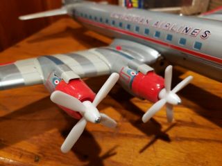 Yonezawa Tin Litho DC - 7C Toy Plane American Airlines Battery Operated 3