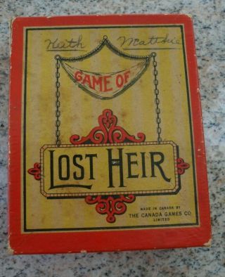 Antique Lost Heir Card Game Canada Games Co Halifax Montreal Toronto