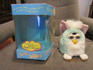 1999 Furby Babies Baby Blue White & Pink Model 70 - 940 With Tags