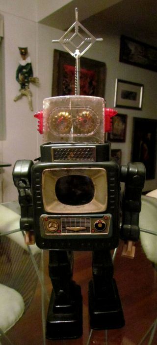 Alps Robot Television Spaceman Tin Toy 1950 - 1959 Japon